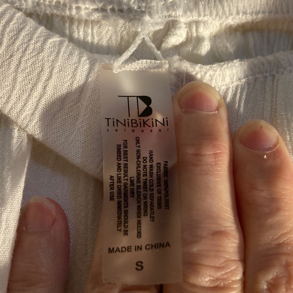 TiniBikini White Drawstring Pants - Picture 2 of 9
